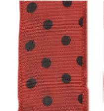 Polka Dot Ribbon - Red/Black LARGE