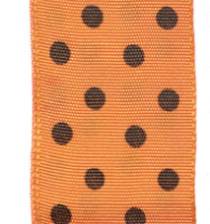 Polka Dot Ribbon - Orange / Black LARGE
