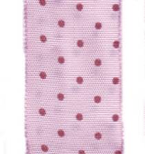 Polka Dot Ribbon - Pink / Mini Brown LARGE