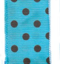 Polka Dot Ribbon - Dark Mint / Chocolate LARGE