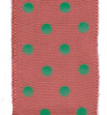 Polka Dot Ribbon - Holiday Red / Lime LARGE