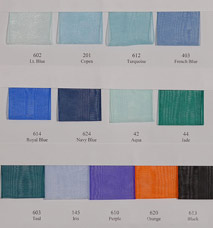Organdy Sheer Ribbon   -  Sample card LARGE