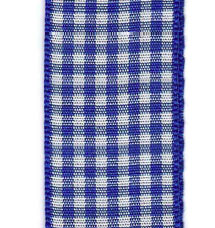 Country Check Ribbon - Royal Blue LARGE