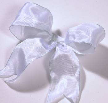 Lyon French Wired Ribbon - White LARGE