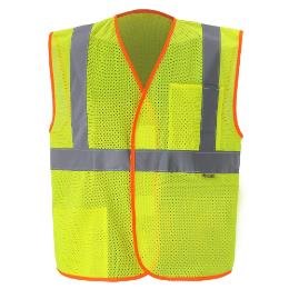 NSI Yellow Class 2 Mesh Velcro Closure Safety Vest THUMBNAIL