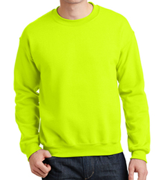 Safety Green Crew Neck Sweatshirt THUMBNAIL