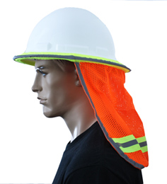 Orange Neck Shade ELASTIC HEADBAND WITH HOOKS TO ATTACH TO  HARD HAT THUMBNAIL