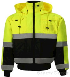 350C-3 Class 3 Reversible Bomber Hi Vis Safety Jacket THUMBNAIL