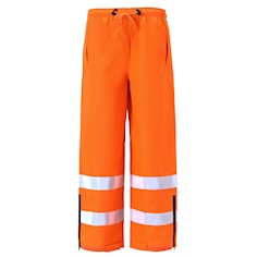 Polyester oxford with PU coating Orange Class E Pants with Reflective Stripes THUMBNAIL