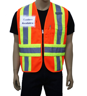 Orange Incident Command Vest Class 2 Mesh MAIN