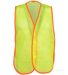 Light weight fluorescent yellow nylon mesh Velcro front closure, no stripes THUMBNAIL