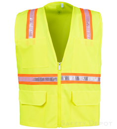 8048A Safety Vest Lime style with multi-pockets THUMBNAIL