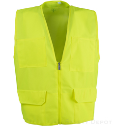 8048B Muliti-Pocket Safety Vest Lime Yellow (2w Brand) THUMBNAIL