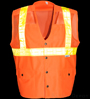 Orange Mesh Safety Vest with Front Snap Closure SWATCH