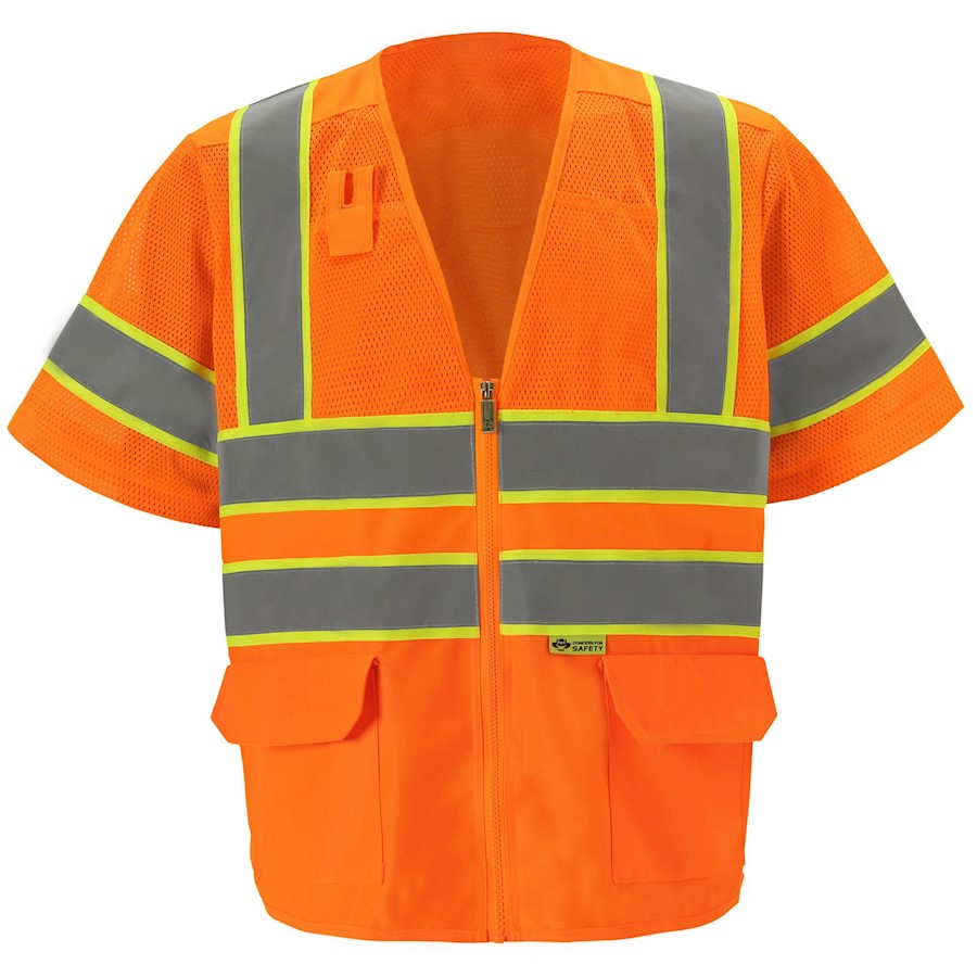 MS339C-3 Class 3 orange mesh safety vest