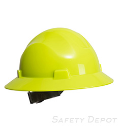 PS56 Yellow Full Brim Premier Hard Hat wide profile lightweight PP shell THUMBNAIL