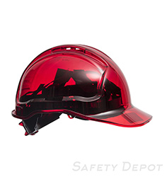 PV60 Red Peak View Ratchet Hard Hat Vented polycarbonate shell THUMBNAIL