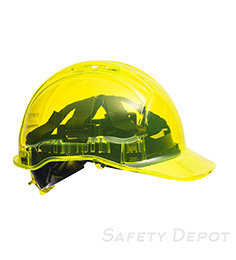 PV60 Yellow Peak View Ratchet Hard Hat Vented polycarbonate shell THUMBNAIL