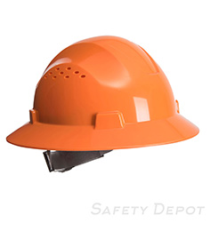 PW52 Orange Full Brim Premier Hard Hat Vented SWATCH