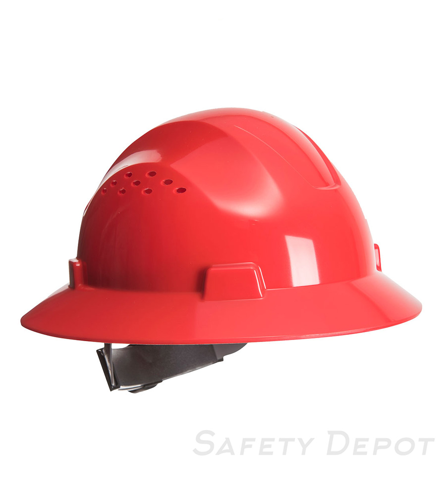 PW52 Red Full Brim Premier Hard Hat Vented MAIN