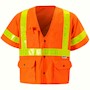 Orange Class 3 Safety Vest with Yellow Reflective Stripe SWATCH