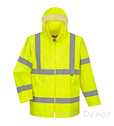 UH440 Yellow Hi-Vis Classic Rain Jacket 2 pockets THUMBNAIL