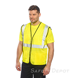 US380 Yellow Class 2 Tampa Mesh Safety Vest SWATCH