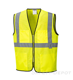 US380 Yellow Class 2 Tampa Mesh Safety Vest THUMBNAIL