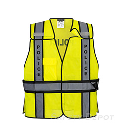 Police hi vis Safety Vest Yellow/Black with Mic tabs THUMBNAIL