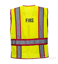 US387 Yellow/Red Firefighter Public Safety Vest SWATCH