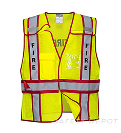 US387 Yellow/Red Firefighter Public Safety Vest SWATCH