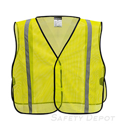 US390 Yellow Economy Non ANSI Mesh Vest with pockets THUMBNAIL