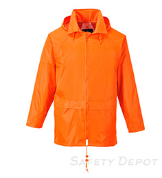 US440 Orange Classic Rain Jacket Lightweight 2 Pockets THUMBNAIL