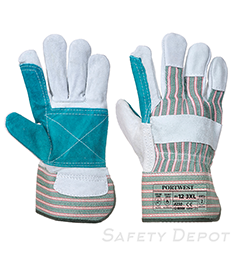 A230 - Double Palm Rigger Glove Gray THUMBNAIL