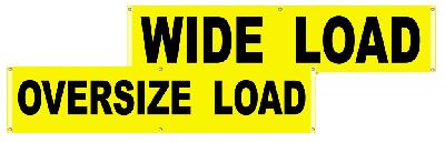 18" x 84" Super-tough, yellow, vinyl-coated nylon  wide load/oversize load signage MAIN