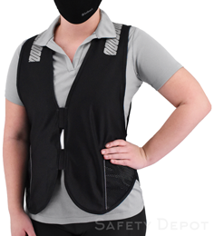 BK180 Black Reflective Safety Vest - Side Mesh Panels THUMBNAIL