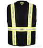 BT6038-BK Button Closure Black Safety Vest SWATCH