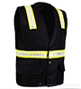 BT6038-BK Button Closure Black Safety Vest SWATCH