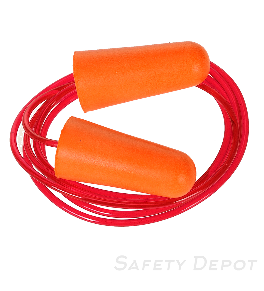 EP08 - Corded PU Foam Ear Plugs (200 pairs) Orange MAIN