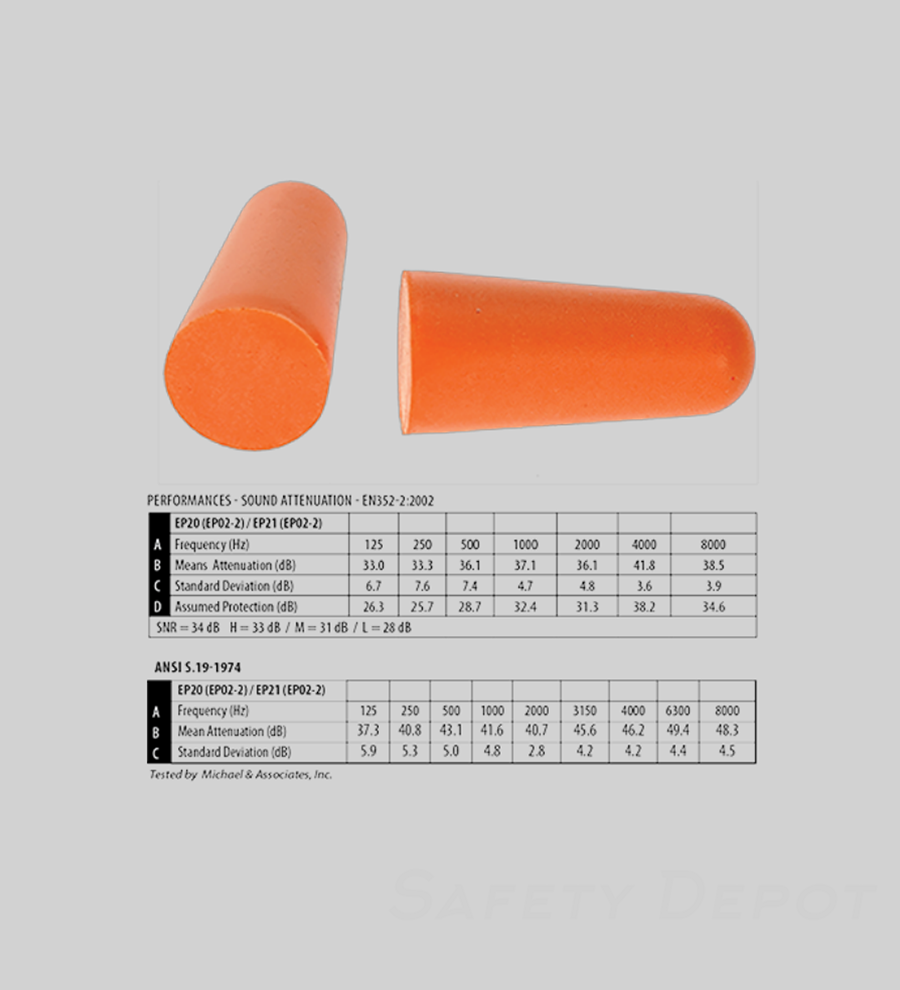 EP21 - Ear Plug Dispenser Refill Pack (500 pairs) Orange MAIN