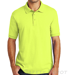 Green polo shirt with collar stain-free finish THUMBNAIL