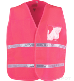 Pink Incident Command Vest 1-inch reflective stripes are visible for day and night usage THUMBNAIL