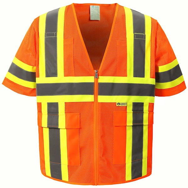 Orange Mesh Class 3 Safety Vest MAIN