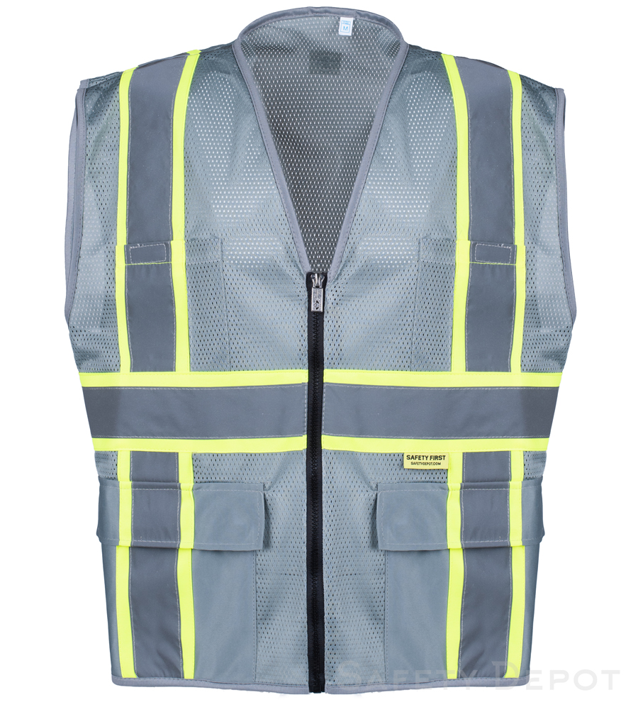 Professional Grey Mesh Safety Vest