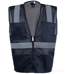 Navy Blue Hi visible mesh safety vest