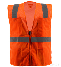 Orange Hi Visible Mesh Safety Vest with pockets THUMBNAIL