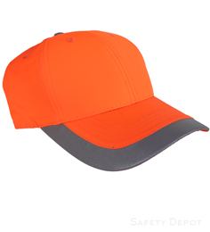 Outdoor baseball orage hat with reflective stripe and velcro closure THUMBNAIL