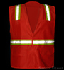 VEL6038 Orange Safety Vest with Pockets and Velcro Closure SWATCH