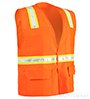 VEL6038 Orange Safety Vest with Pockets and Velcro Closure SWATCH