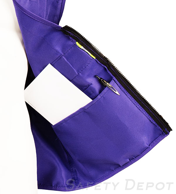 8038A-PRP Purple Reflective Safety Vest Multi-Pocket Zipper